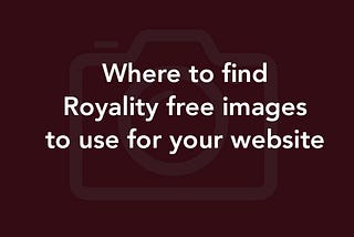 Where to find royalty-free images to use for your website