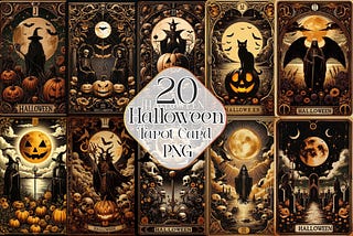 Halloween Tarot Card Sublimation Clipart