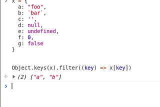 Filtering / Removing all False-y values from an Object