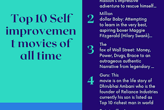 Top 10 Self improvement movies of all time