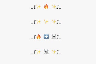 Emoji and Markdown make for a pretty good storyboarding tool.