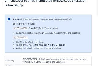 CVE-2022–26134: Zero-day remote code execution vulnerability affecting Confluence Server and Data…