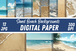 Sand Beach Backgrounds Digital Papers