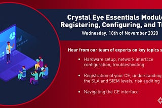Webinar — Crystal Eye Essentials Training Module 2: Registering, Configuring, and Tuning