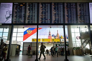 How many international airports in Russia?