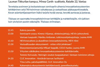 HEVinnovation + Laurea: Innovaatioekosysteemien kirjo ja kaari — Vaikuttavaa innovaatiotoimintaa…