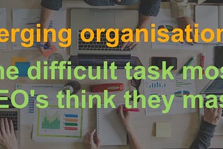 Merging organisations. The difficult task most CEO's think they master