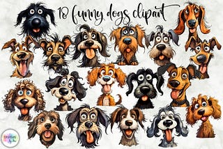 Funny Dogs Clipart | Funny Dog Faces PNG