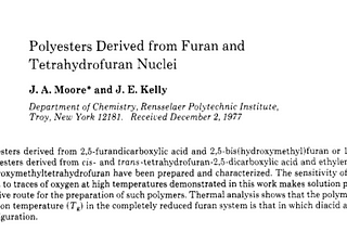 Furan Dicarboxylic Acid and Polyethylene Furanoate