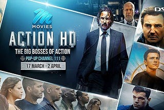 Which channel on DStv is for action movie?