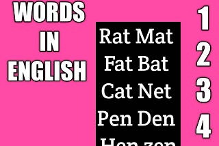 150 + Rhyming words in english list