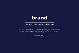 Brand is not a four-letter word.