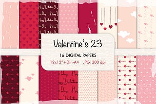 Valentine’s Day 23 Digital Papers