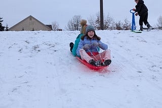 Sledding at Acton Academy Columbus (Independent school in Dublin, OH)