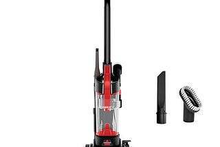 BISSELL CleanView Compact Upright Vacuum, Fits In Dorm Rooms & Apartments, Lightweight with Powerful Suction and Removable Extension Wand, 3508, Red,black