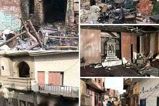 A collage of the photos sent to me of the destruction in the Pakistani religious mayhem against Christians