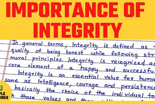 Integrity Essay In Simple English || Smart Syllabus Essay || Simple Learnings Essays