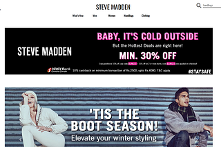 Steve Madden clone using pure HTML, ExpressJS & MongoDB