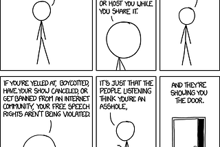 Dissecting that silly XKCD strip on free speech.