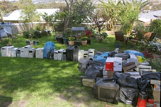 Image of computers in a garden
