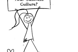 Stick figure Lilly is holding a sign that says, ‘No Accessibility In Your Business Culture?