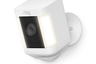 Ring Spotlight Cam Plus, Battery | Two-Way Talk, Color Night Vision, and Security Siren (2022 release) - White