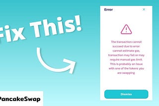 HOW TO FIX SWAP FAILED : REPLACEMENT FEE TOO LOW ERROR ON PANCAKESWAP & METAMASK