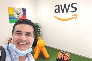 Me taking selfies in the AWS Singapore office