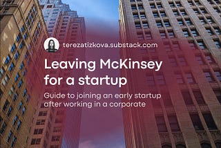 Leaving McKinsey for a startup