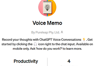 Voice Memos with ChatGPT: My First “GPT”