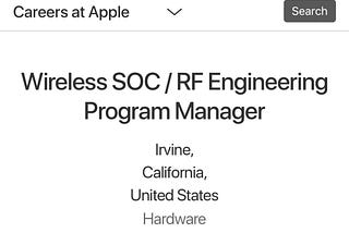 Apple is recruiting a Wireless SoC Developer!