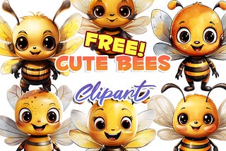 Cute Bees Clipart