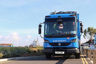 Waste truck on Worthing seafront