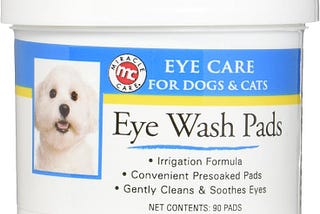 Eye Wash Pads — 90 count; Eye Care for Dogs and Cats, Soft Pet Wipes for Gently Cleaning Eyes…