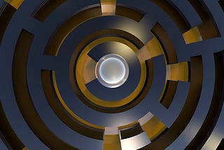 Decorative title image of a rendering of a labyrinth.