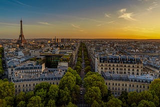 The Paris skyline from The Arc de Triomphe