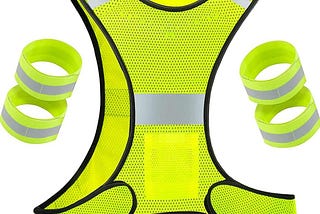Tagtight Gilet de sécurité réfléchissant, Gilet de Protection davertissement pour vélo avec Fermeture réglable et 4 brassards réfléchissants pour Jogging, vélo, randonnée, Course à Pied, Moto