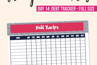 Today's printable is a debt tracker from the Pink and Navy finance kit in the club. I had several requests for a debt tracker. You can write each month the remaining balance on your debt. Get this and many other printables at iheartplanners.com