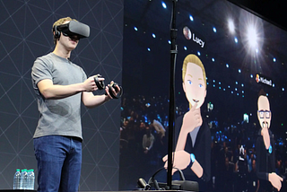 Facebook CEO Mark Zuckerberg onstage at an Oculus developers conference in 2016. Glenn Chapmann/AFP via Getty Images