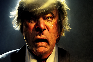 Illustration of Donald Trump looking confused