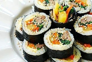 = Gimbap being passed off as sushi roll =