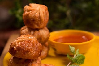 Traditional Fried Momos or Dumplings