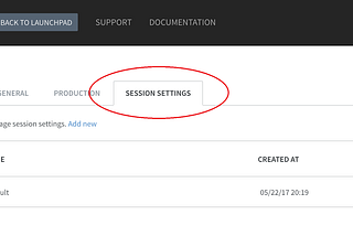 Session settings: simplified