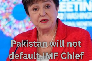 PAKISTAN WILL NOT DEFAULT, IMF CHIEF