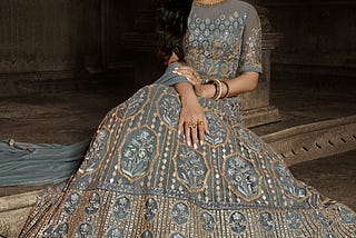 Embroidered Net Blue Anarkali Suits