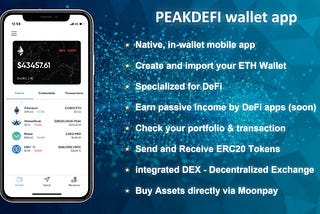 PEAKDEFI Ethereum wallet app offers crypto credit card