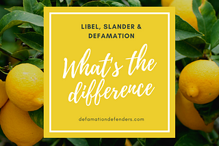 Libel, Slander & Defamation: Online Reputation Management Experts Explain the Difference