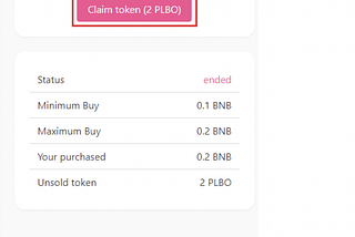 How to claim tokens on PinkSale (OctaFarm.fi)