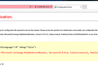 Exchange 2016 CU9: Virtual Directory errors (HTTP 500) and ASP.NET Event ID 1310