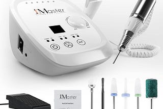 Ponceuse pour ongles JCMASTER® ponceuse ongles professionnelle 35000 RPM avec pédale, 6 embouts, Lime à ongles électrique manucure pédicure set pour retirer vernis gel acrylique cuticules podologie